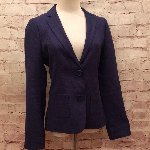 New Kate Spade Tami Blazer French Navy 4 Linen